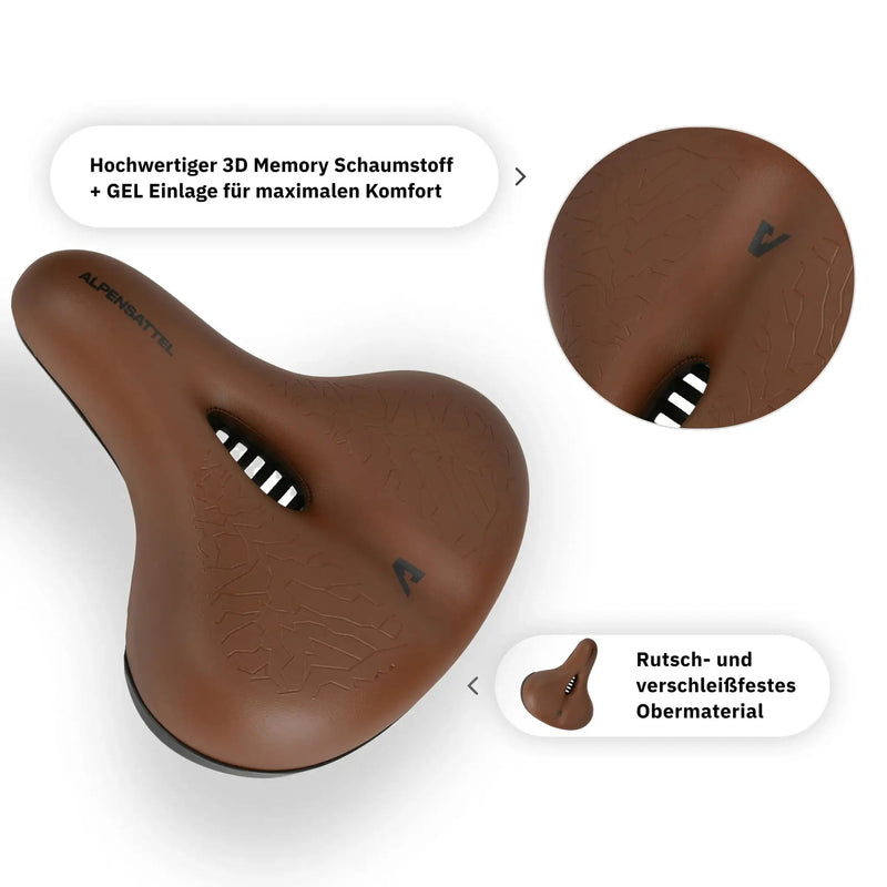 Alpensattel 3.0 Komfort+ Braun - alpenbestsattel.com
