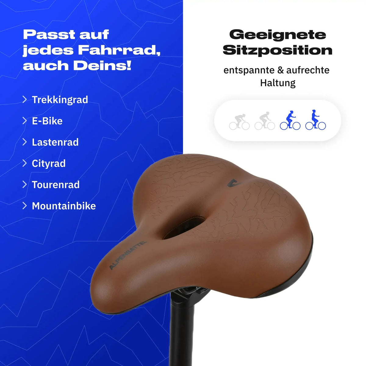 Alpensattel 3.0 Komfort+ Braun - alpenbestsattel.com