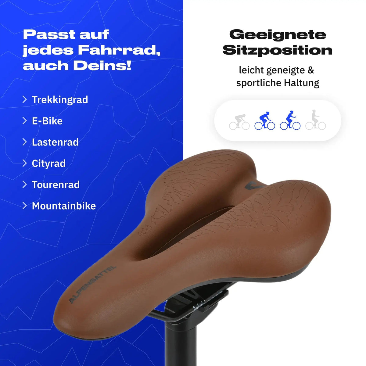 Alpensattel 3.0 Sport+ Braun - alpenbestsattel.com