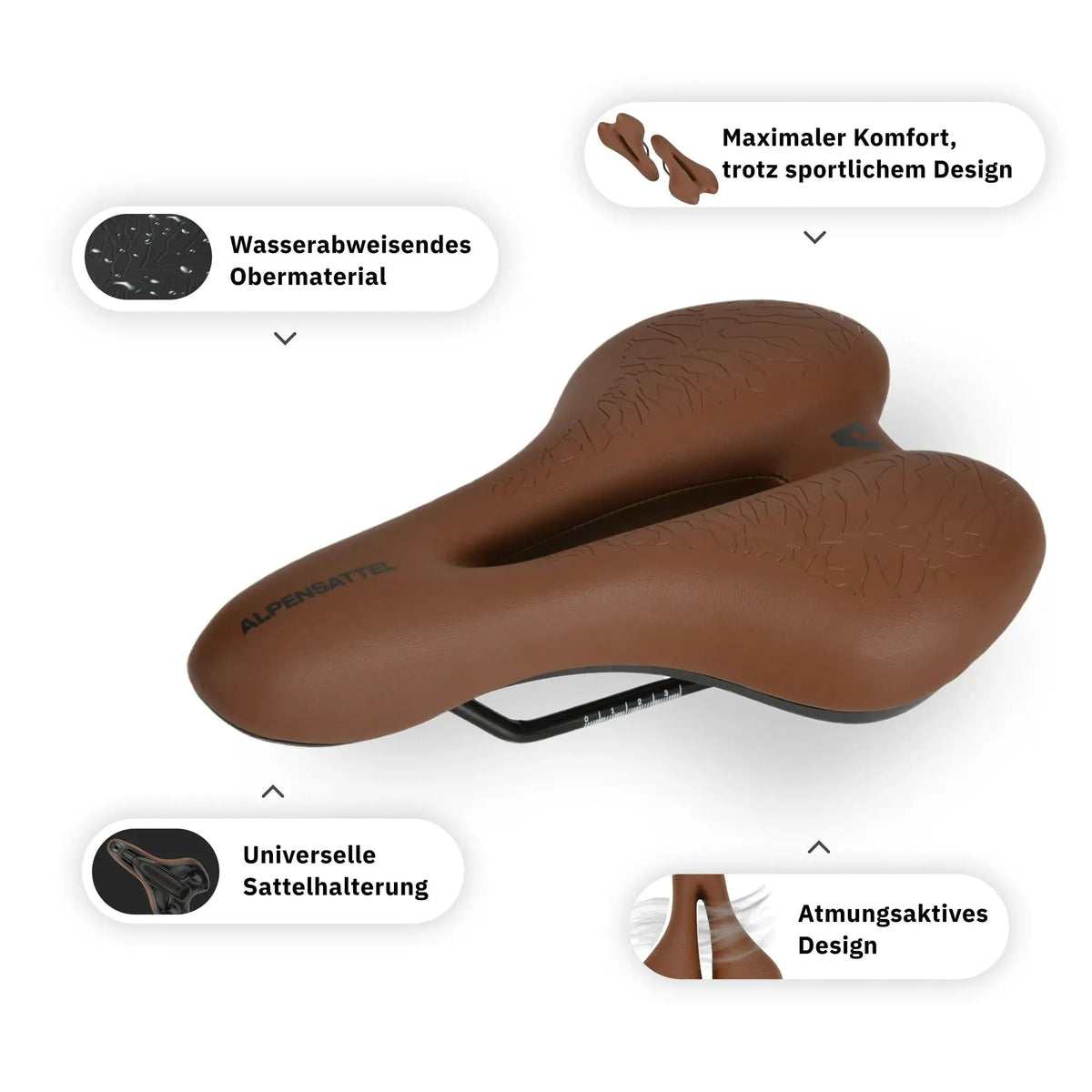 Alpensattel 3.0 Sport+ Braun - alpenbestsattel.com