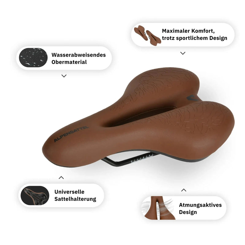 Alpensattel 3.0 Sport+ Braun - alpenbestsattel.com