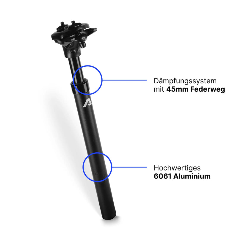 Alpensattel gefederte Sattelstütze - alpenbestsattel.com
