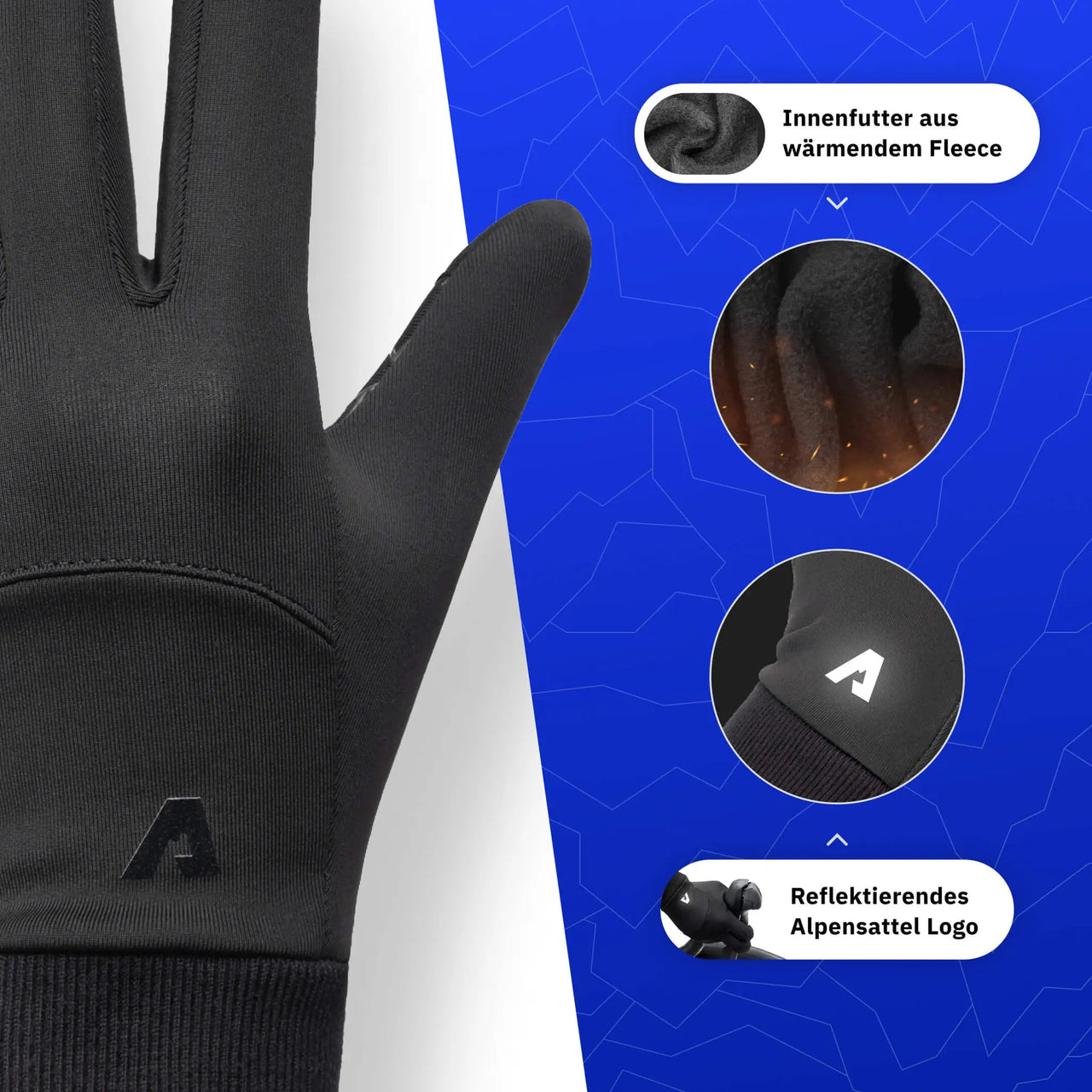 Thermo Handschuhe mit reflektierenden Elementen für bessere Sichtbarkeit im Straßenverkehr - alpenbestsattel.com