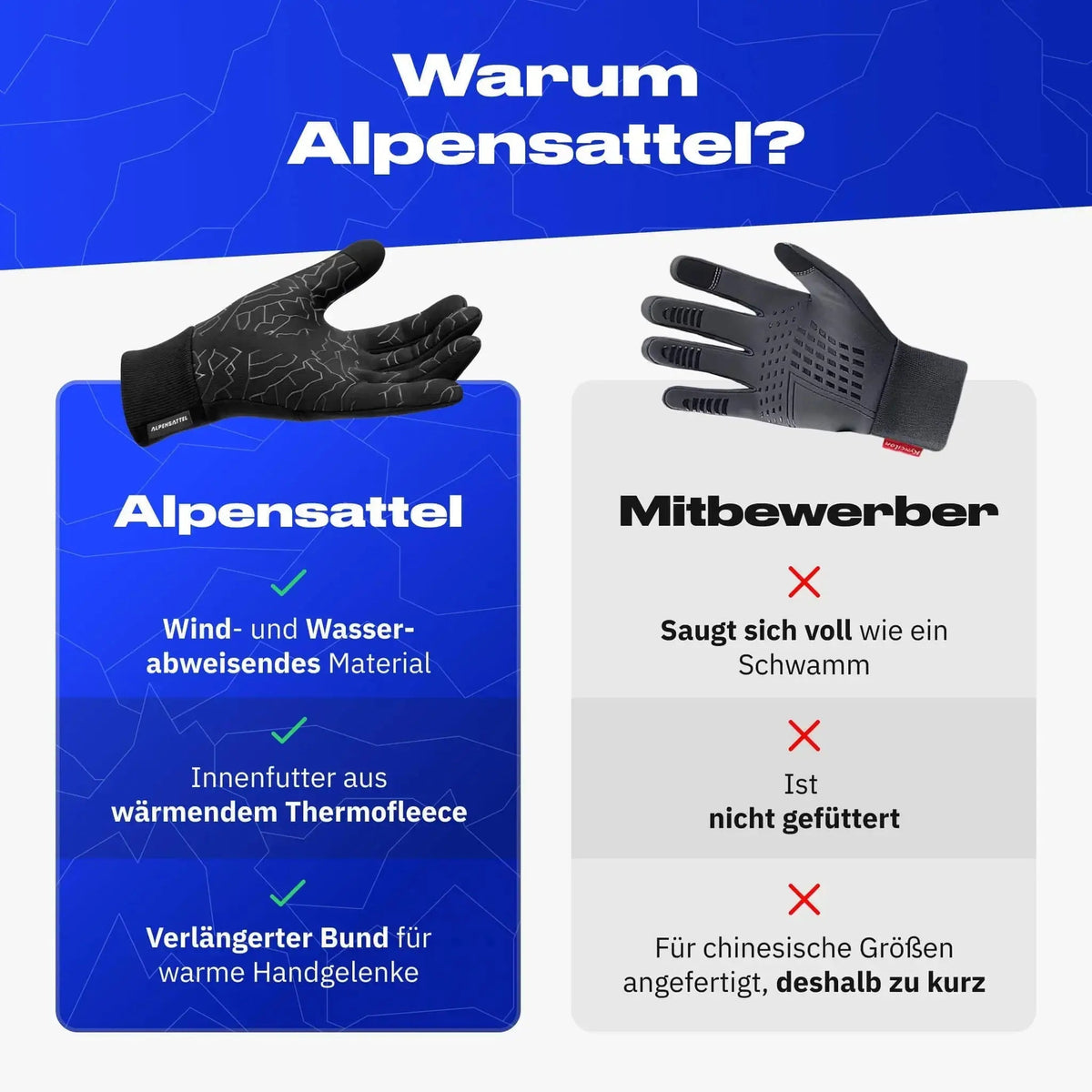 Komfort+ & Thermo Handschuhe 2.0 & Schlauchschal - alpenbestsattel.com